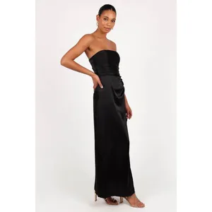 New! Petal & Pup Kara Strapless Stretch Satin Gown Black Size Small thumbnail 4