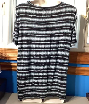 Rock & Republic Tie Dye Striped Blue Top With Shoulder Cutouts Size XL thumbnail 3
