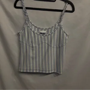 Pilcro Anthropologie Navy & White Striped corset tank size small NWT thumbnail 3