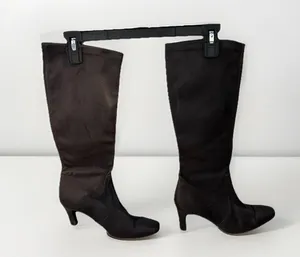 Graffiti brown suede leather pull on‎ boots made in Italy size 38/7.5 thumbnail 3