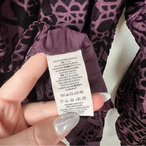 Free People Purple Velvet A Little Twist Off Shoulder Burgundy Blouse Size M thumbnail 4