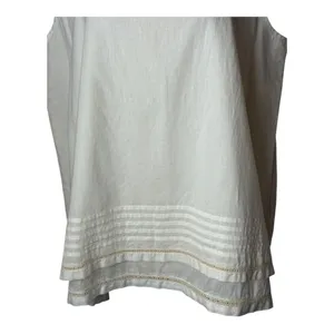 Lilla P Tank Top Women Large White Cotton Lace Double‎ Layer Shell NWT Boho thumbnail 6