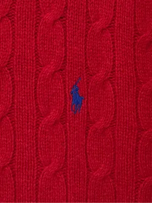 Ralph Lauren Cable Knit Wool Sweater Red Size Medium Women’s Relaxed Oversized thumbnail 5