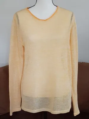 Mission Sheer Knitted Top Size Large Yellow thumbnail 1