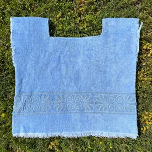 Vintage 70s Grecian Blue Towel Top thumbnail 3