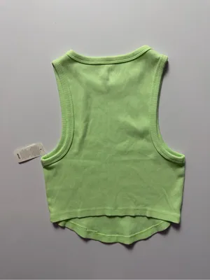 NWT Aerie Cropped Tank Top, Green, Size S thumbnail 2