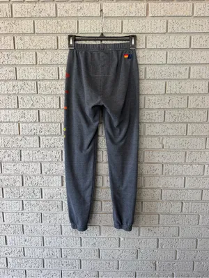 Aviator Nation Venice Sweatpants Charcoal Grey Rainbow Logo Size XS thumbnail 6