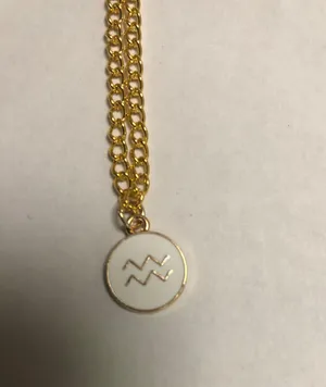 Aquarius Zodiac Sign Pendant Necklace thumbnail 2