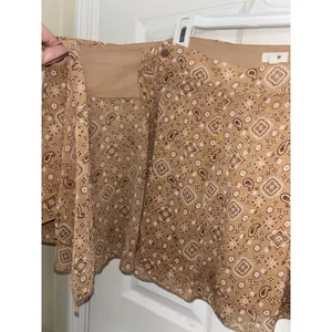 Aerie Brown Paisley Bandana Chiffon Mini Wrap Skirt Small Western Festival Rodeo thumbnail 5