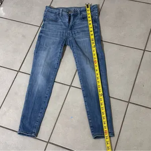 American Eagle Women Blue Jegging Crop Jeans Next Level‎ Stretch size 0 Short. thumbnail 8