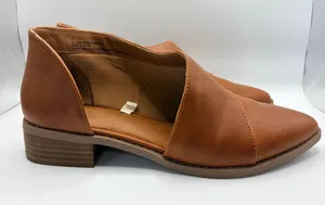Universal Threads Brown Cutout D’Orsay Flats Minimalist Shoes Ankle Booties Boho thumbnail 1