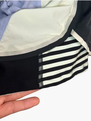 Lululemon Run Speed Short Size 2 Black Blue Stripe Lined 2.5” Running Shorts thumbnail 6