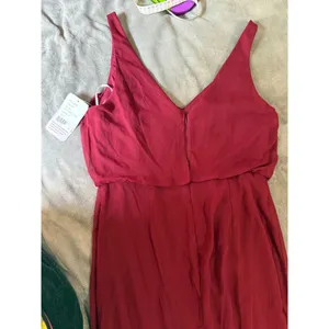 NWT‎ THREAD Bridesmaid Ines Chiffon Sleeveless Gown Burgundy Dessy Size 12 R thumbnail 12