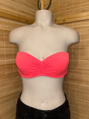 Victoria's Secret neon pink bandeau bikini top strapless swim suit size 36C thumbnail 1