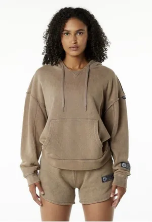 ALPHALETE Women’s Terry Oversized Hoodie - Smokey Quartz ,Size XS thumbnail 1