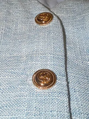 Commense Textured Metal Button Vest & Shorts Set - Blue thumbnail 4