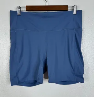 CALIA by Carrie Underwood Women Blue High Rise Athletic Bike Shorts Size L thumbnail 1