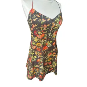 Urban Outfitters Floral‎ Print Strap Spaghetti Button Ruffled Mini Dress Size M thumbnail 2