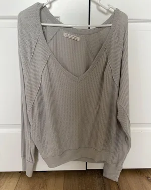 Free People Grey Long Sleeve Top thumbnail 1