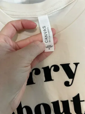 Bella Canvas Cream Graphic Tee with Black Text thumbnail 3