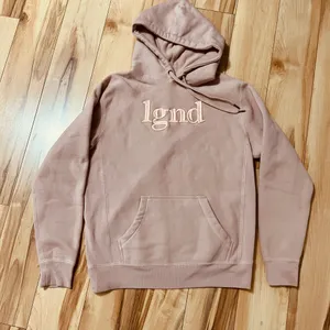 LGND Supply Co Hoodie Sz XS Embroidered Logo Pink Heavyweight Fleece Streetwear thumbnail 1