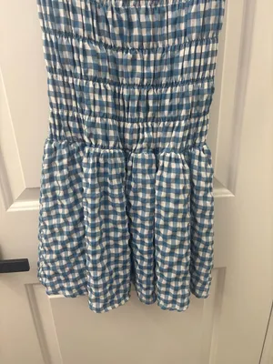 House of Spence blue and white gingham dress thumbnail 3