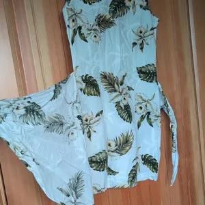 Kys White Mini Dress with Green and Cream Tropical Print thumbnail 3