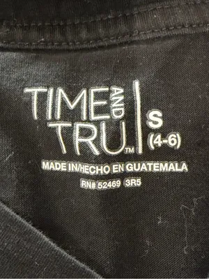 Time and Tru Classic Black V-Neck Women's Tee thumbnail 3