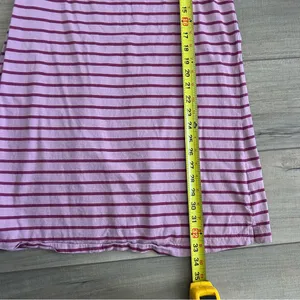 Pact Organic Cotton Soft Spun Pink Stripe A Line Sleeveless Mini Shirt Dress S thumbnail 8