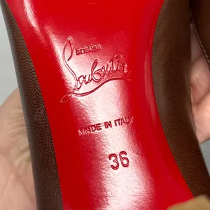 Christian Louboutin Vintage Simple Pump 85 Leather Low Mid Height Heels Brown 36 thumbnail 12