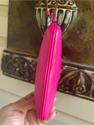 COACH Hot Pink Leather Wristlet Clutch thumbnail 9