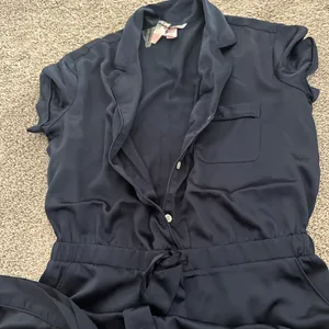 Victoria’s Secret Navy Blue Satin Sleepwear Romper thumbnail 8