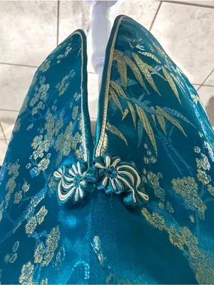 Women's Blue Satin Look Cheong-sam Qipao Dress Size S Polyester thumbnail 4