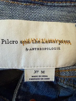 Anthropologie Pilcro and the Letterpress Denim Jacket Gray Knit Sweater Sleeves thumbnail 7
