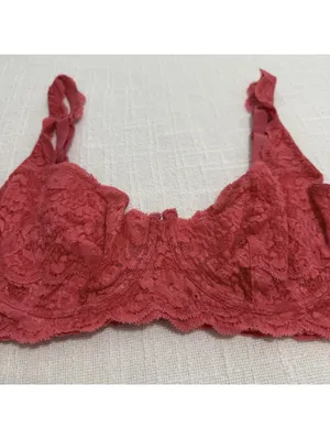 Cosabella Prettie Bra Coral Pink Lace Sz 32D Underwire Unlined Made In Italy thumbnail 2