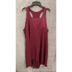 Free Fly Women Dress Medium Burgundy High-Low Racerback Bamboo Blend Pockets thumbnail 6