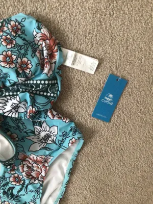 Cupshe Tranquil Blues Floral One Piece Swimsuit—Sz Small—Nwt thumbnail 9