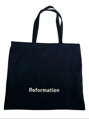 Reformation Black Canvas Logo Tote thumbnail 2