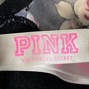 PINK Victoria's Secret‎ Wireless Bra Women's 34C Black Floral Everyday Wear GUC thumbnail 4