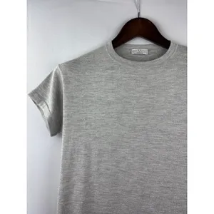 Women’s Brunello Cucinelli Small Light Heather Grey Sparkly Cashmere Shirt thumbnail 2