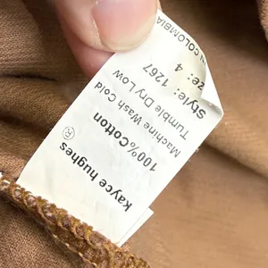 Kayce Hughes Womens Brown Corduroy Shift Dress Size 4 Long Sleeve White‎ Piping thumbnail 9