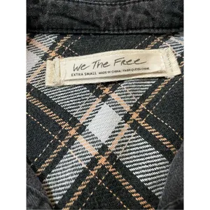 Free People We The Free studded denim chambray button‎ down washed black XS thumbnail 4