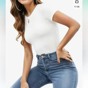 MANGOPOP NWT White CREWNECK BODYSUIT thumbnail 2