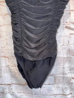 Womens NWT Black Ruched One-Piece swimsuit adjustable straps Small underwire bra thumbnail 3