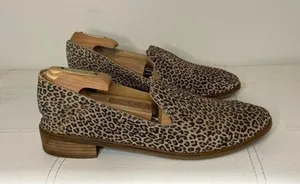 Cahill Leopard Print Loafer Eyelash Sophia Leather Loafers Size 10 thumbnail 6