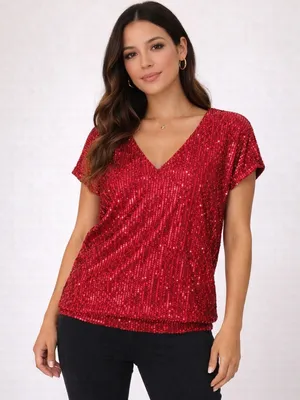 Red Sequin V thumbnail 1