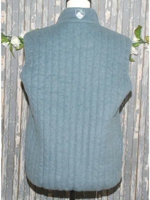 Vampire 1950 Wool Ski Vest 46 Blue Made Italy Wool Apres Ski Authier thumbnail 9