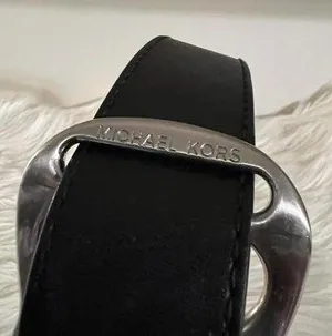 Michael Kors Black Belt with Silver Hardware thumbnail 2