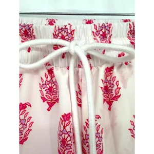 Roller‎ Rabbit Target Ruffle Floral Shorts Women L Pink Drawstring Boho Beach thumbnail 8