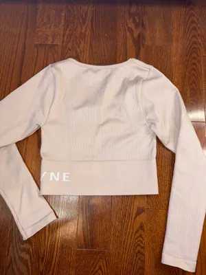 Offline aerie pink cropped ribbed workout gym top thumbnail 7